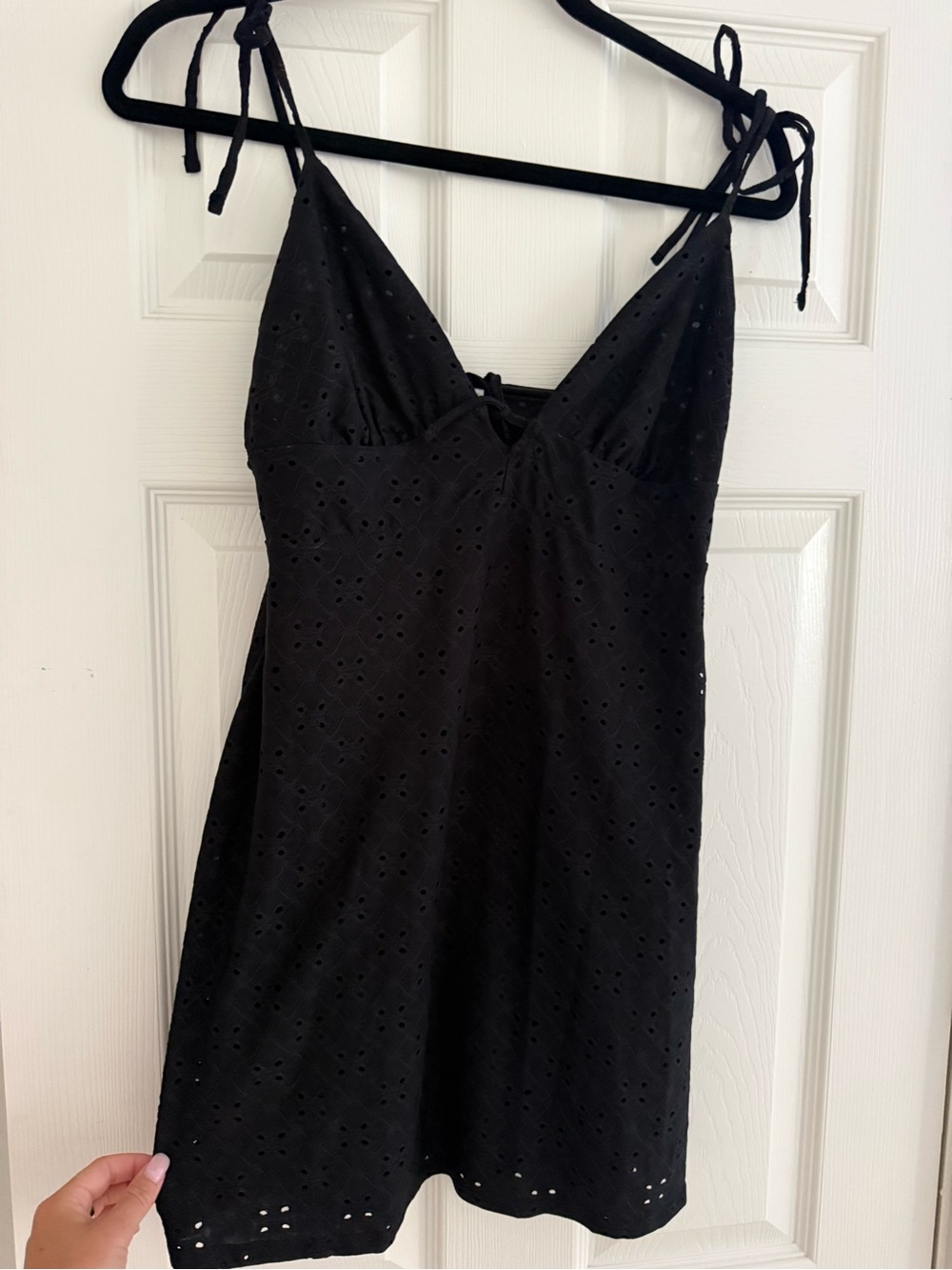 H&M Black Eyelet Tie-Strap Sundress